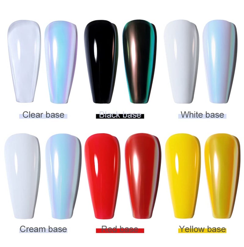 Bellecrey 1Box Holographic Nail Powder Mermaid Nail Glitter Powder Pearl Shell Shimmer Powder Glimmer Dust Pretty Shimmer Laser Glitters Nail Art Decorations Champaign Gold Holographic Nail Flakes Rainbow - Image 4